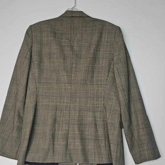 Ann Taylor Women's Plaid Blazer Jacket 3 button closure Wool Brown Size 10 - Picture 5 of 8